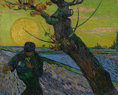 riproduzione-quadri-di Vincent Van Gogh Il Sower (spessa vernice Impasto)