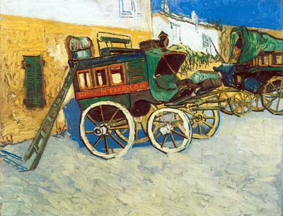 riproduzione-quadri-di Vincent Van Gogh La diligenza Tarascon (spessa vernice Impasto)