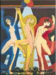 Riproduzione quadri di Ernst Ludwig Kirchner Danza di colore II