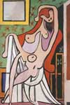 Riproduzione quadri di Pablo Picasso Grande Nude in una sedia rossa